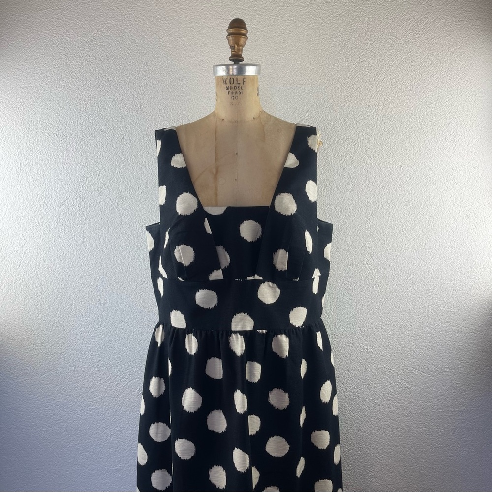 Ann Taylor LOFT l 14 Plus Size Retro Pinup Coquette Girl Polka Dot Classic Dress